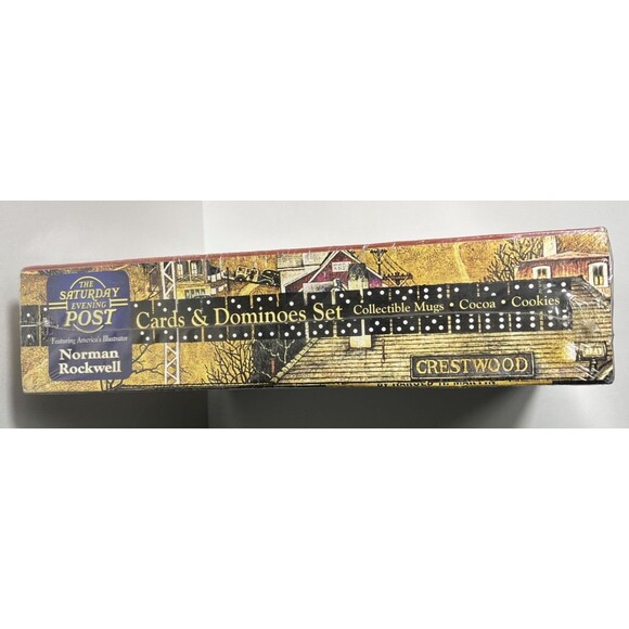 The Saturday Evening Post Norman Rockwell Cards & Dominoes set includes 2 mugs - Picture 3 of 10